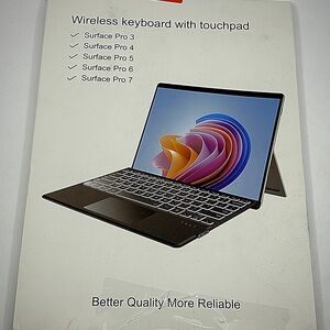 Surface Pro Bluetooth Keyboard Backlit Touchpad Wireless